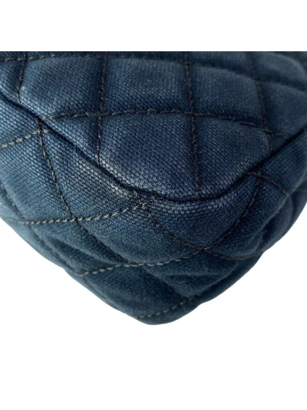 Chanel Shoulder Bag Quilted Cruise Line Dark Navy Chain Silver